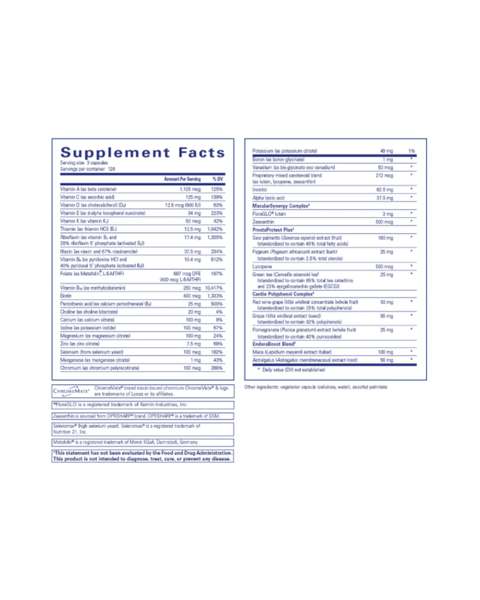 Men’s Nutrients 40+ | Multivitamin for Energy, Endurance & Prostate Support