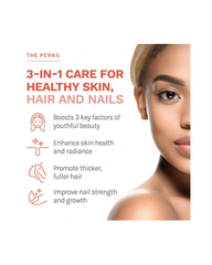 Tres Beauty 3 – Collagen, Keratin & Elastin for Hair, Skin & Nails | Gluten-Free, 90 Capsules