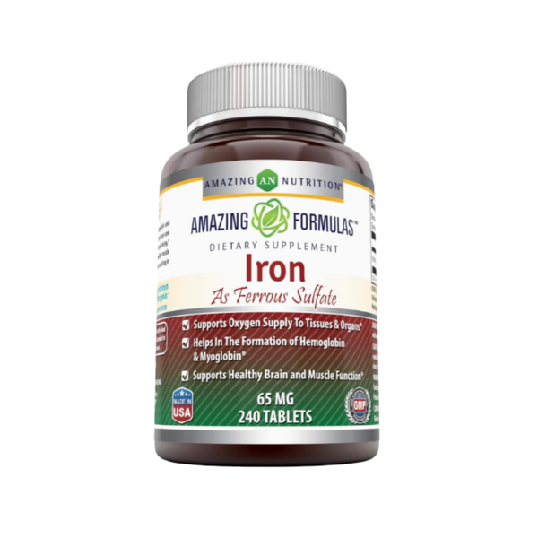 Iron Ferrous Sulfate Supplement – Supports Hemoglobin, Oxygen Transport & Energy (120 Tablets)