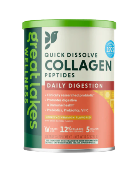 Honey Cinnamon Collagen Peptides Powder – Grass-Fed Collagen with Probiotics for Digestion & Immune Support | Quick Dissolve