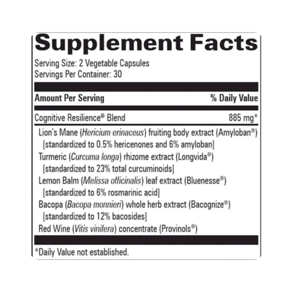 Kognityvinis atsparumas, 60 vegetariškų kapsulių