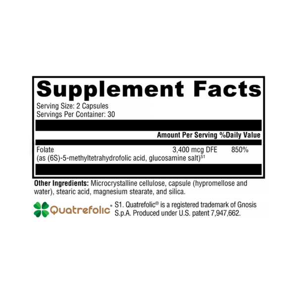 5-MTHF Folate (Quatrefolic®) – Active Methylated Folate for Methylation, Homocysteine & Cellular Health