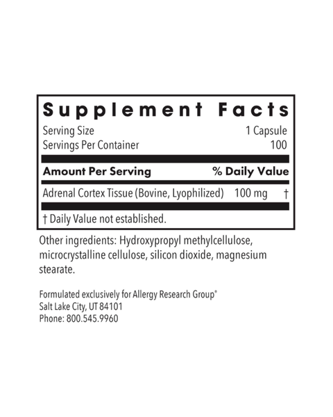 Adrenal Cortex Glandular 100mg Stress Support