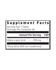Alpha Lipoic Acid 100mg Antioxidant Support