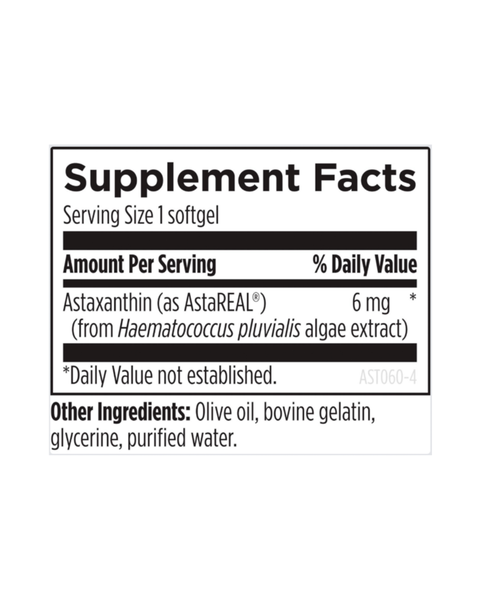 Astaxanthin 6 mg Softgels – Powerful Antioxidant from Microalgae