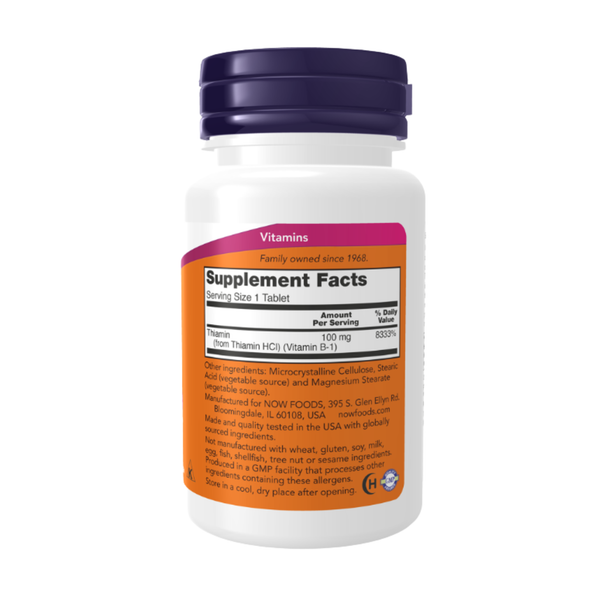 Vitamin B-1 (Thiamin) 100 mg – Energy, Nervous System & Muscle Support