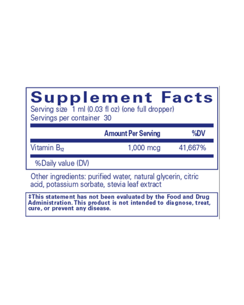 Liquid Vitamin B12 (Methylcobalamin) for Energy, Nerve & Cognitive Support