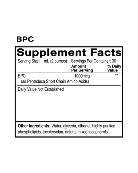 Liposomal BPC Recovery Support Drops