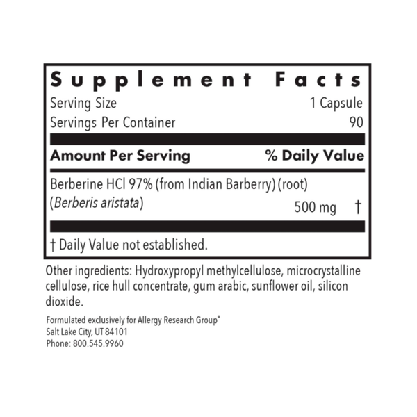 Berberine HCl 500 mg – Blood Sugar, Lipid & Gut Microbiome Support