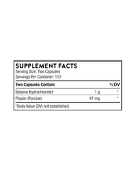 Betaine HCl & Pepsin for Digestive Support, Protein Digestion, and Nutrient Absorption