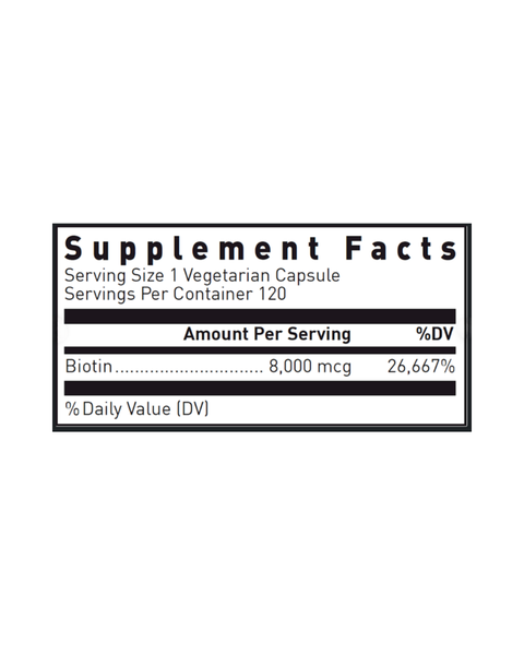 Biotin 8mg Capsules for Hair & Nails