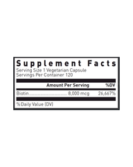 Biotin 8mg Capsules for Hair & Nails