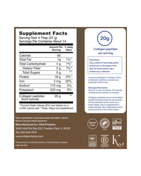 Chocolate Collagen Peptides Protein Powder