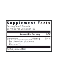 Chromium Picolinate 250mcg Blood Sugar Support