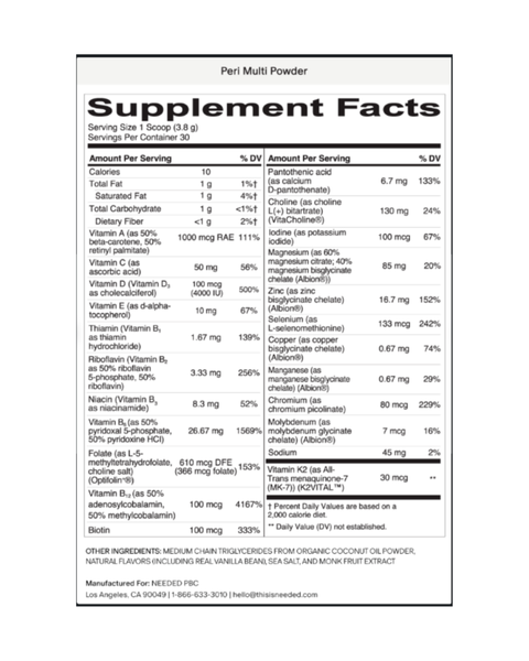 Perimenopause Powder Vanilla | Daily Multivitamin