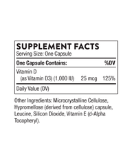 Vitamin D-1,000 IU (D3) Capsules for Bone, Muscle, Immune, and Heart Support