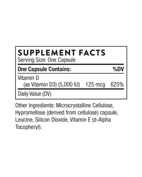 D-5,000 – High-Potency Vitamin D3 for Bone, Muscle & Immune Support