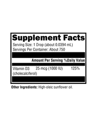 D3 Liquid 1000 IU Immune &amp; Bone Support