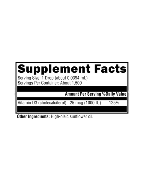 D3 Liquid 1000 IU Immune &amp; Bone Support