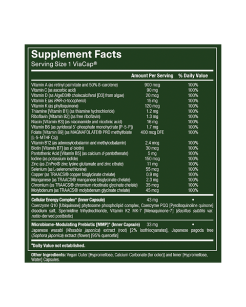 DM-02™ Daily Multivitamin – 20 Essential Vitamins & Minerals with Microbiome Support for Energy, Immunity & Whole Body Health