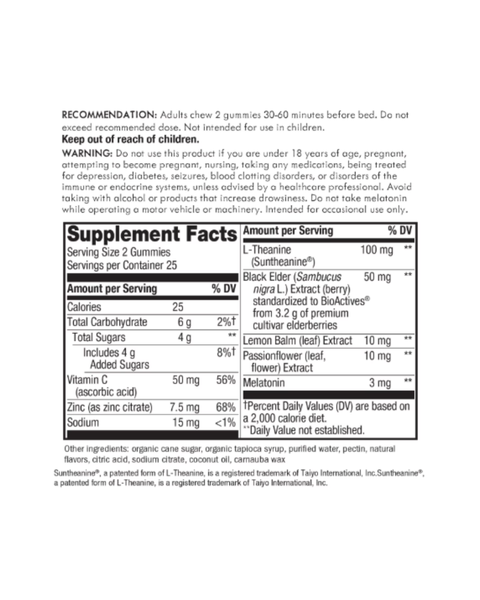 Sambucus Sleep + Immune Gummies 50 Count