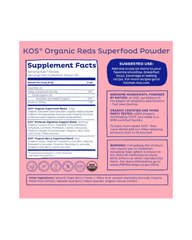KOS Organic Reds Superfood Powder Antioxidant Blend