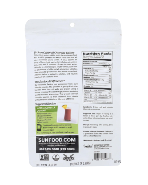 Sunfood Chlorella Tablets for Daily Wellness