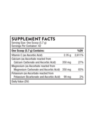 High Potency Vitamin C Powder with Magnesium, Calcium, and Potassium for Immune and Antioxidant Support