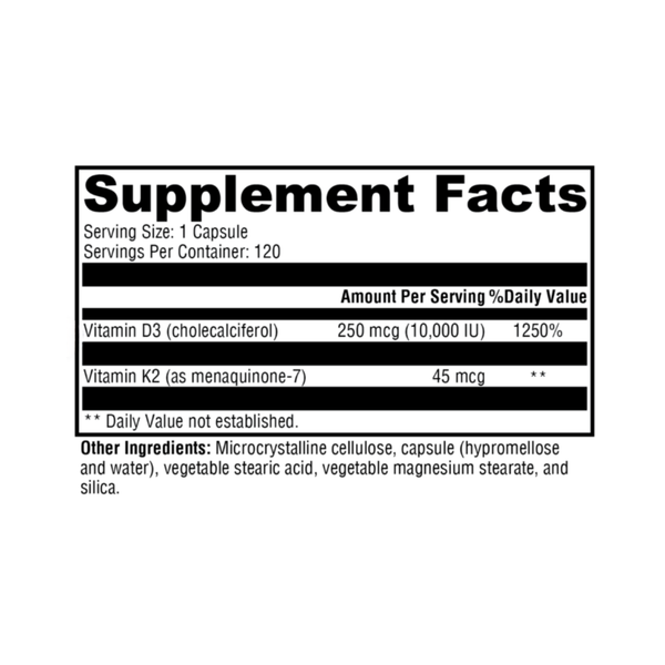 K2-D3 10,000 – Bioactive Vitamin K2 & D3 for Bone, Cardiovascular & Blood Health