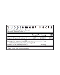 Vitamin K2-D3 with Astaxanthin – Bone & Heart Health Support, 180mcg K2 + 2,500 IU D3