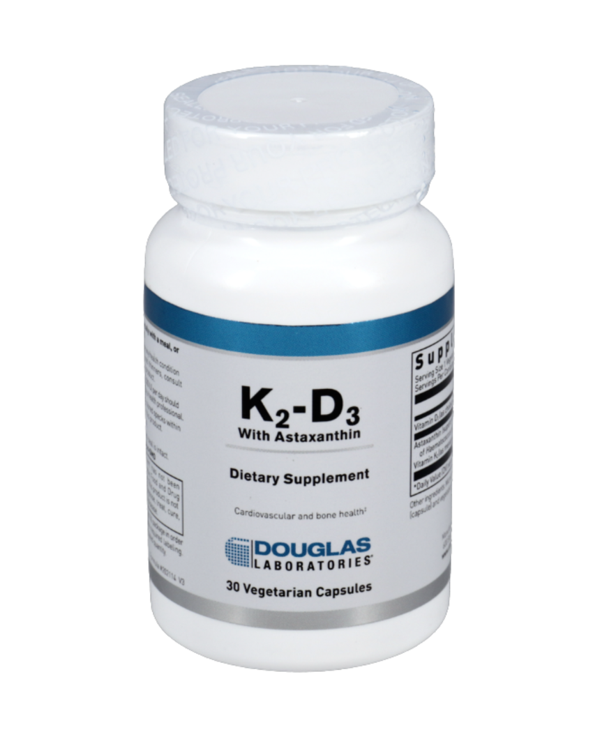 Vitamin K2-D3 with Astaxanthin – Bone & Heart Health Support, 180mcg K2 + 2,500 IU D3