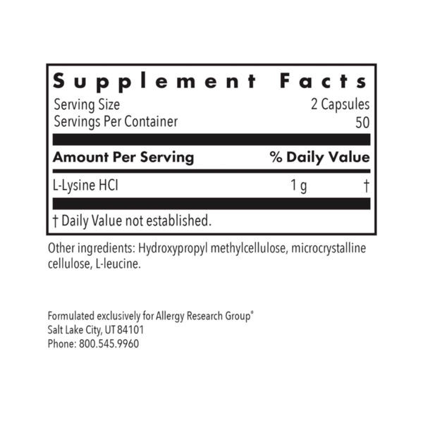 L-Lysine 1000 mg – Free Form Essential Amino Acid for Collagen, Bone & Calcium Support