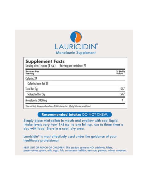 Lauricidin® Monolaurin Pellets – Immune & Digestive Support (3000mg per Teaspoon)
