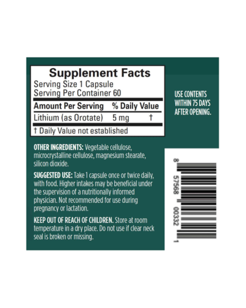 Lithium Orotate for Brain & Mood Support