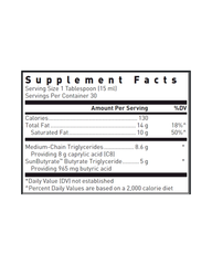 MCT/Butyrate Liquid – Brain Fuel & Cognitive Support, Lemon Vanilla, 15ml