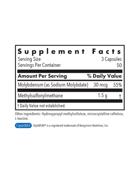 MSM 500mg Sulfur & Wellness Support