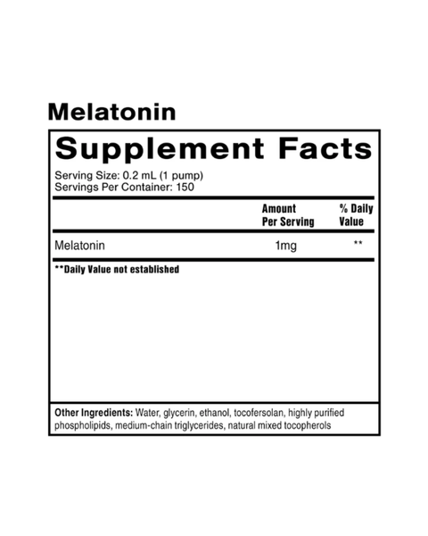 Emulsified Melatonin Liquid 1mg – Fast-Absorbing Sleep Support with Customizable Dosing (1oz / 30mL)
