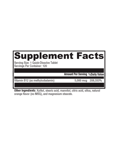 Methylcobalamin B12 5000mcg Methylation Support