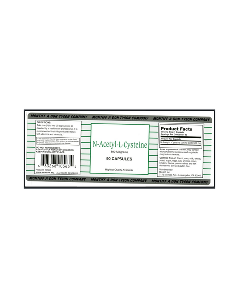 N-Acetyl-L-Cysteine 500 mg Antioxidant Support