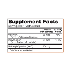 NAC 600 mg with Selenium & Molybdenum – Cellular & Antioxidant Support