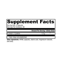 NAC (N-Acetyl-L-Cysteine) 1200 mg – Glutathione Precursor for Antioxidant, Detox & Respiratory Support