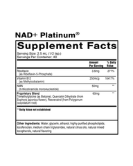 NAD+ Platinum NMN Longevity Formula – NAD+ Precursor with Resveratrol, Quercetin & Methylation Support