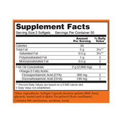 Omega-3 Fish Oil 1000 mg – 360 EPA / 240 DHA – Molecularly Distilled Heart Support Softgels