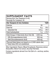 Omega-3 Fish Oil Liquid – 1,800 mg EPA & DHA with Lemon-Berry Flavor