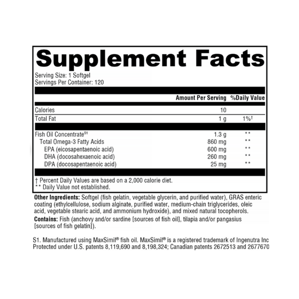 Omega MonoPure® 1300 EC – MaxSimil® Monoglyceride Fish Oil for Heart, Brain & Metabolic Health