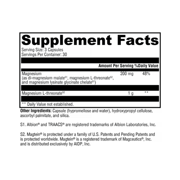 OptiMag® Neuro Magnesium 200 mg – Magtein® L-Threonate & Albion® Chelates for Brain, Cognition & Mood Support