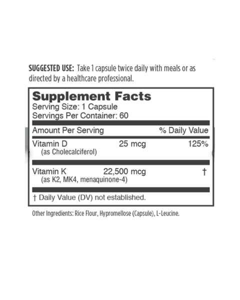 Osteo-MK4 K2+D3 Bone & Vitamin Support