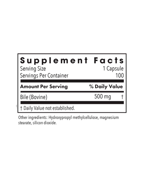 Ox Bile 500mg Digestive Support Capsules