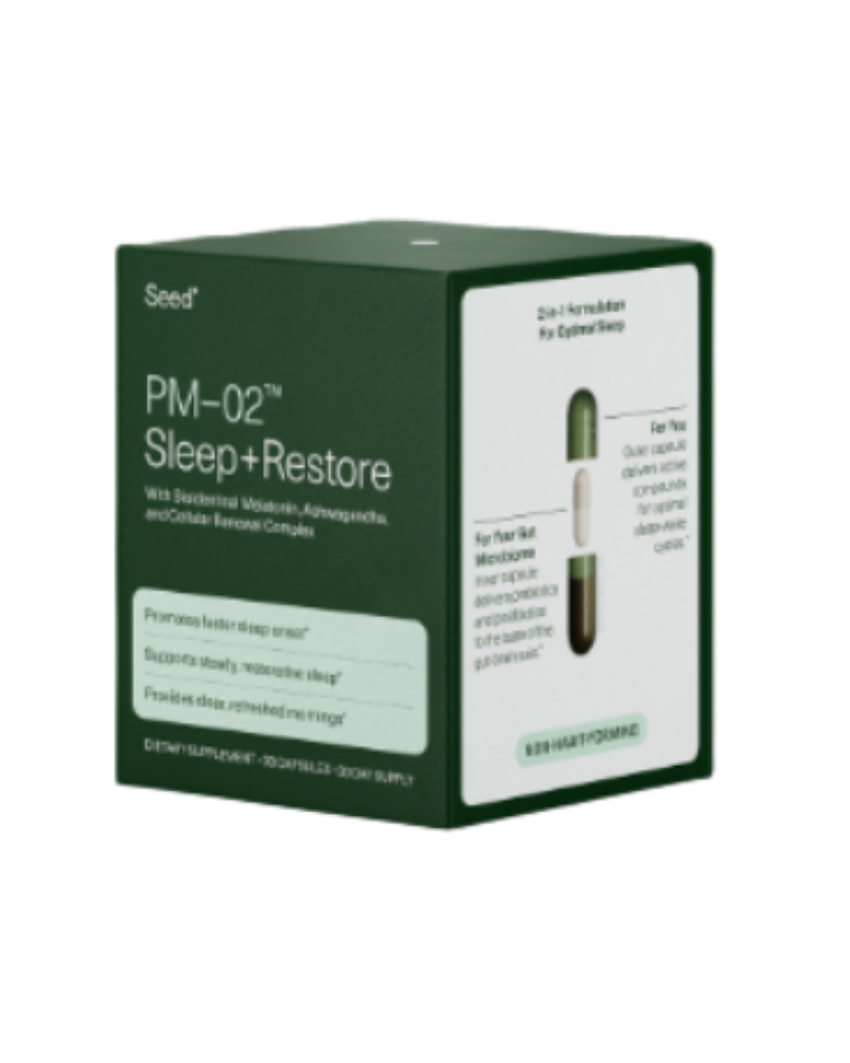 PM-02™ Sleep + Restore – Melatonin, Ashwagandha & Gut-Brain Support Supplement for Deep Sleep, Relaxation & Morning Recovery