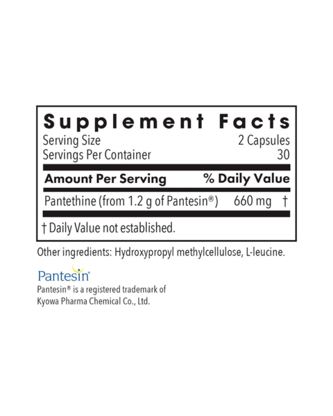 Pantethine 330mg Capsules – Cholesterol & Lipid Metabolism Support (Pantesin®)